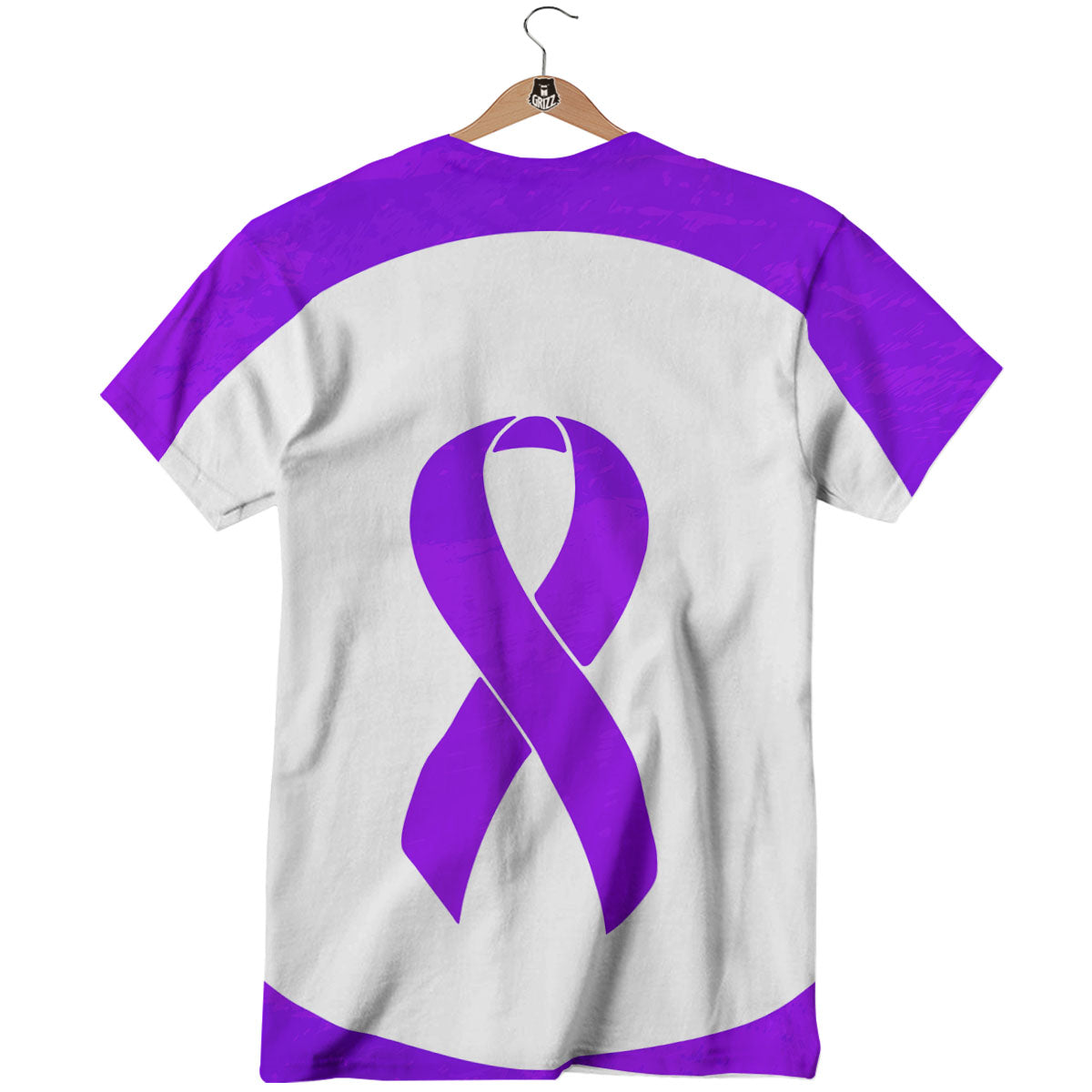 Cancer Awareness Ribbon Purple Print T-Shirt-grizzshop