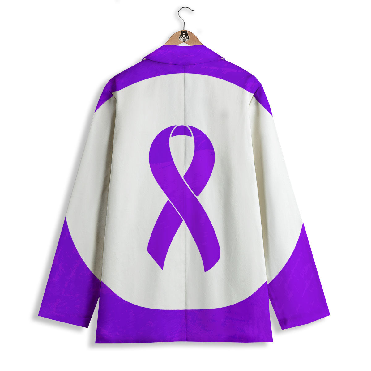 Cancer Awareness Ribbon Purple Print Women's Blazer-grizzshop