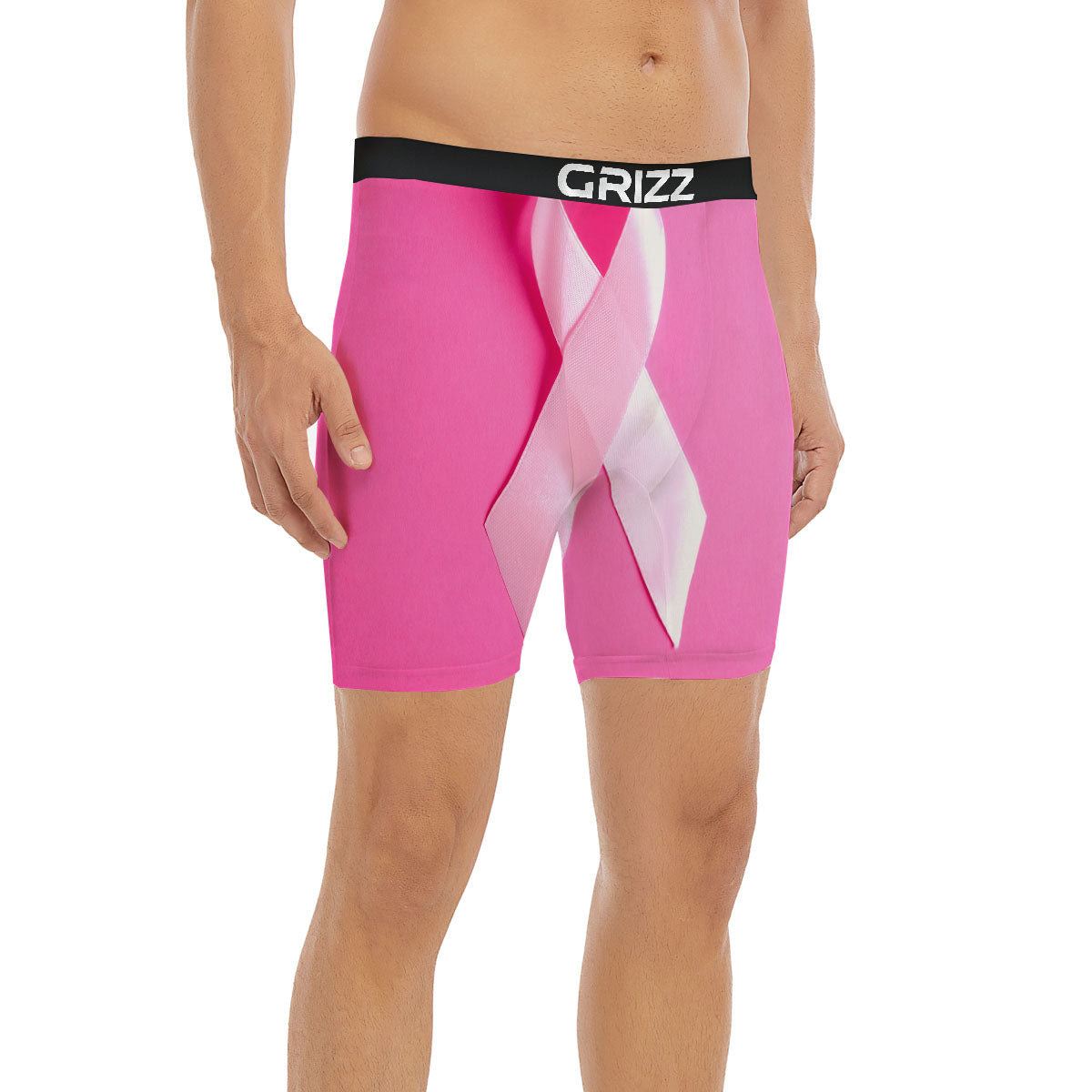 Cancer Breast Little Ribbon Print Boxer Briefs-grizzshop