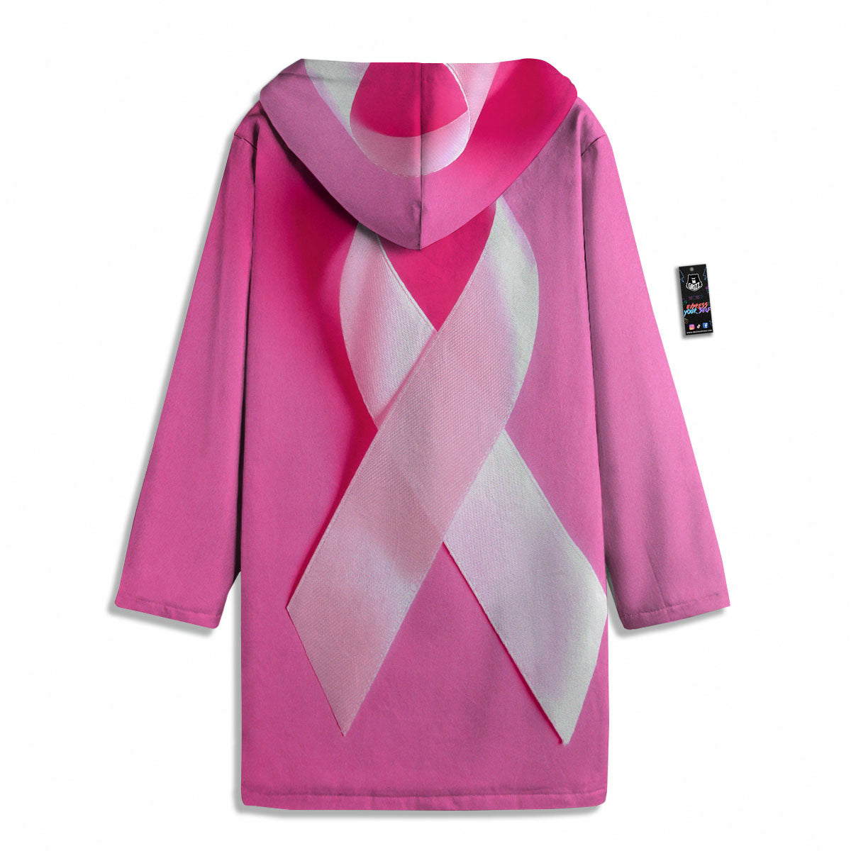 Cancer Breast Little Ribbon Print Men's Windbreaker Jacket-grizzshop