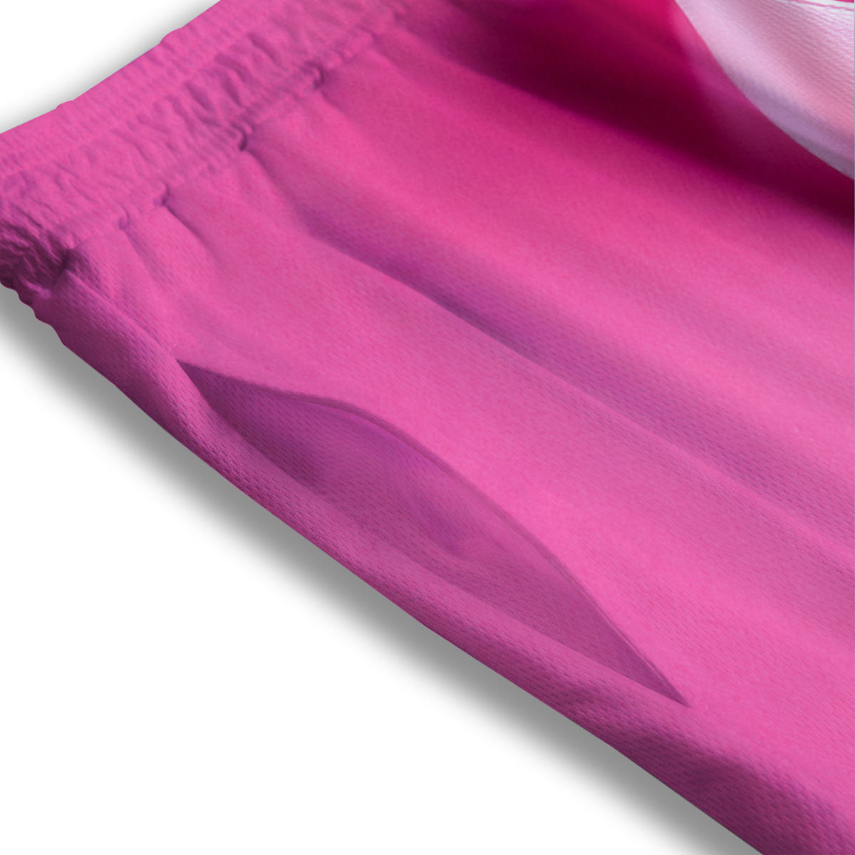 Cancer Breast Little Ribbon Print Mesh Shorts