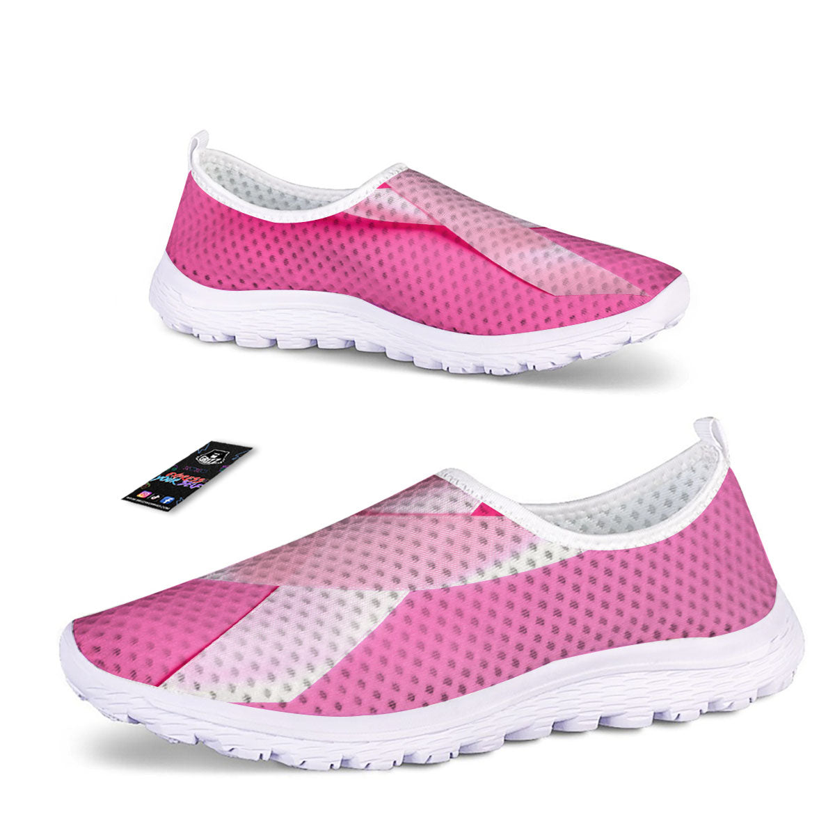 Cancer Breast Little Ribbon Print Nurse Shoes-grizzshop
