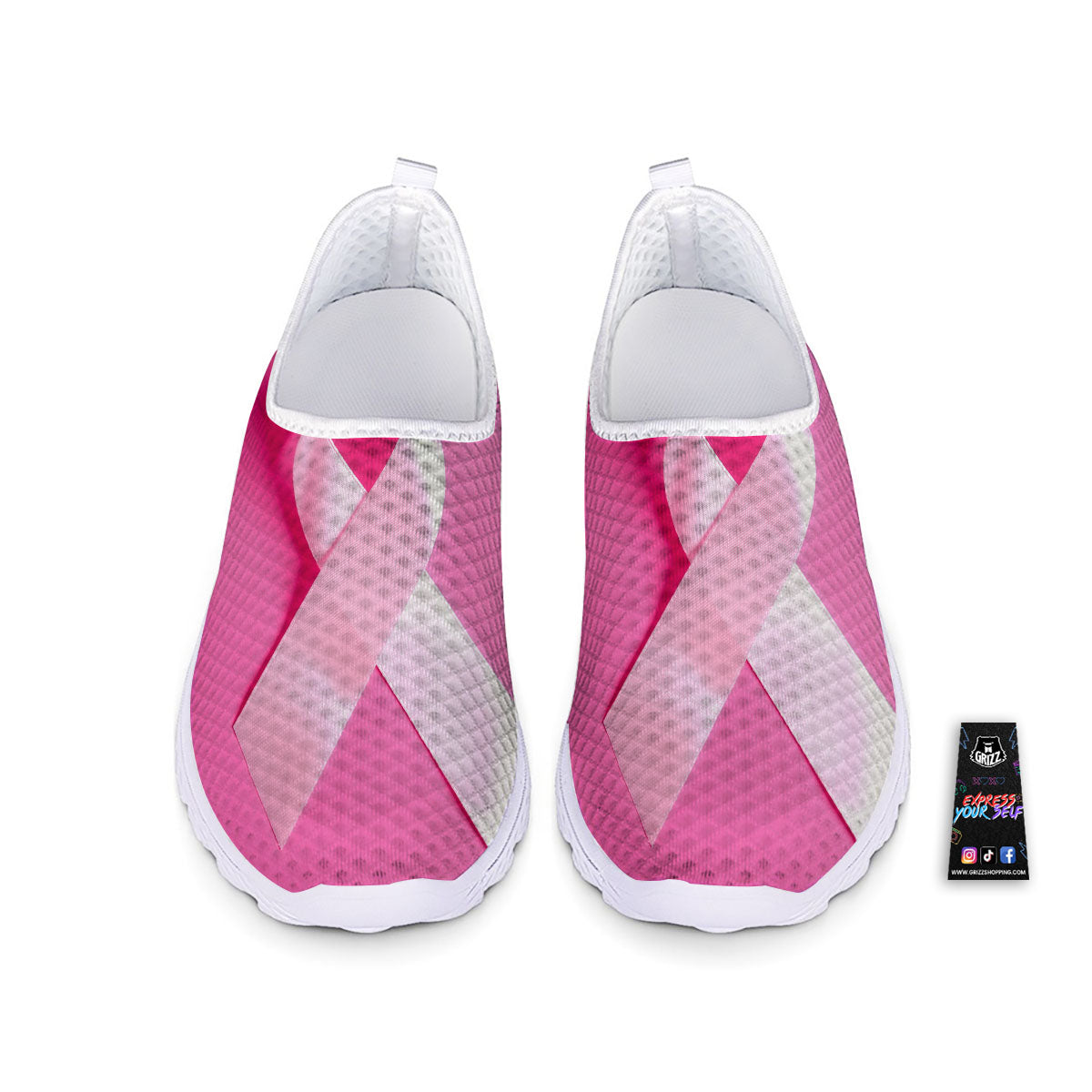 Cancer Breast Little Ribbon Print Nurse Shoes-grizzshop