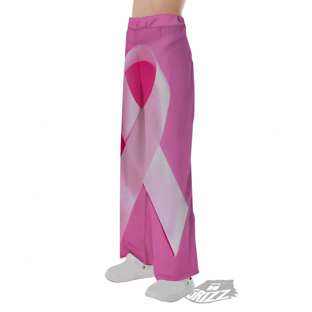 Cancer Breast Little Ribbon Print Pajama Pants-grizzshop