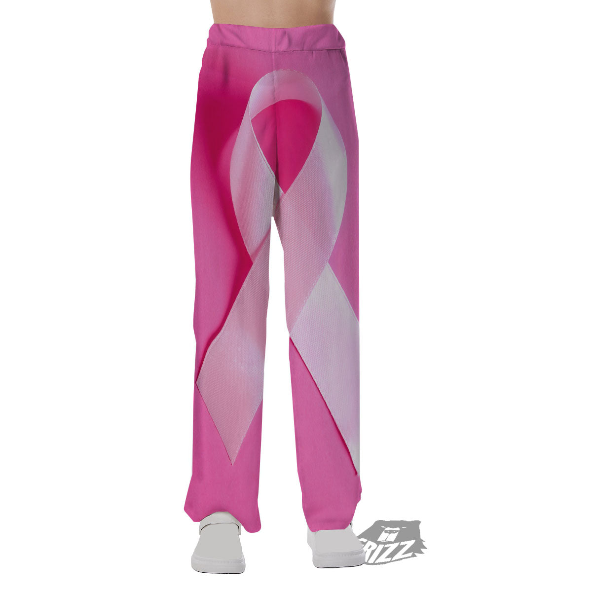 Cancer Breast Little Ribbon Print Pajama Pants-grizzshop