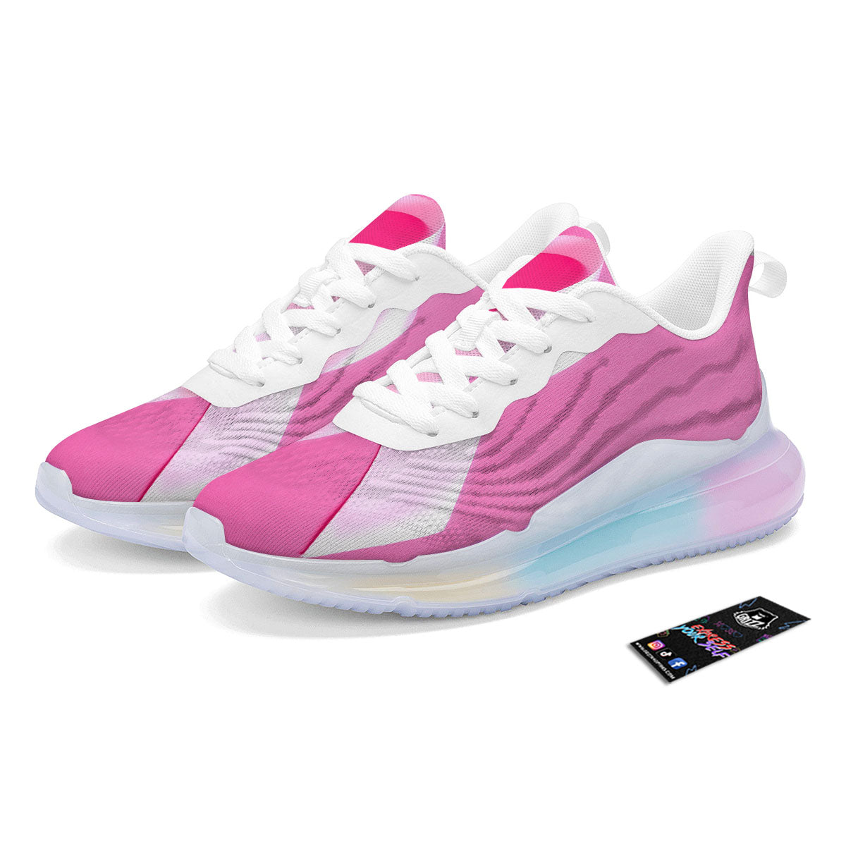Cancer Breast Little Ribbon Print Running Sneakers-grizzshop