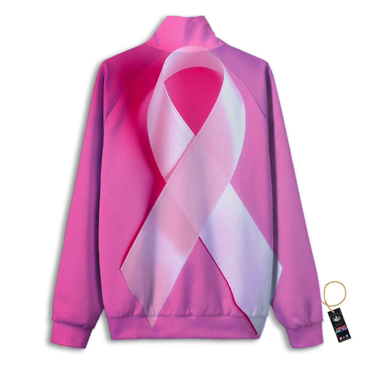 Cancer Breast Little Ribbon Print Track Jacket-grizzshop
