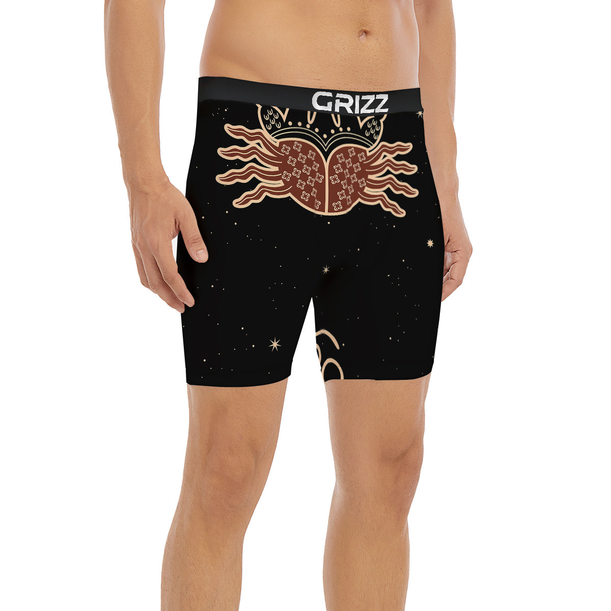 Cancer Constellation Print Boxer Briefs-grizzshop
