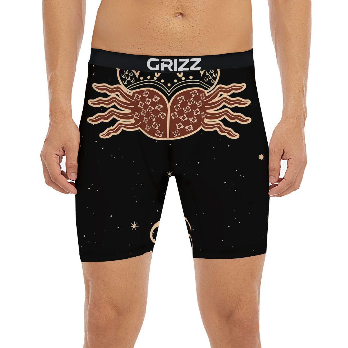 Cancer Constellation Print Boxer Briefs-grizzshop