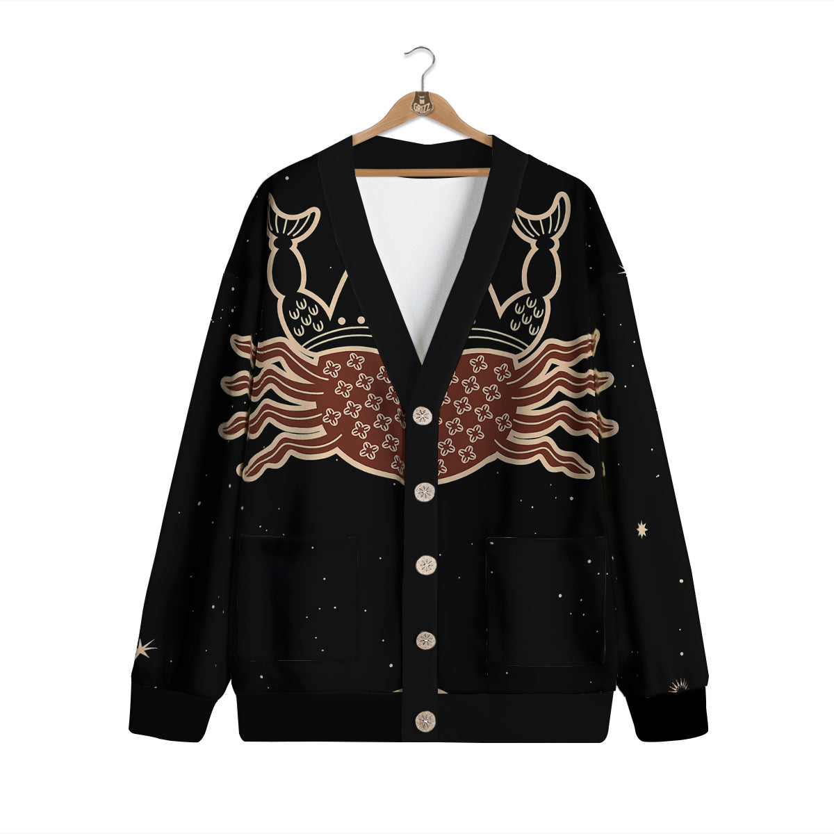 Cancer Constellation Print Cardigan-grizzshop
