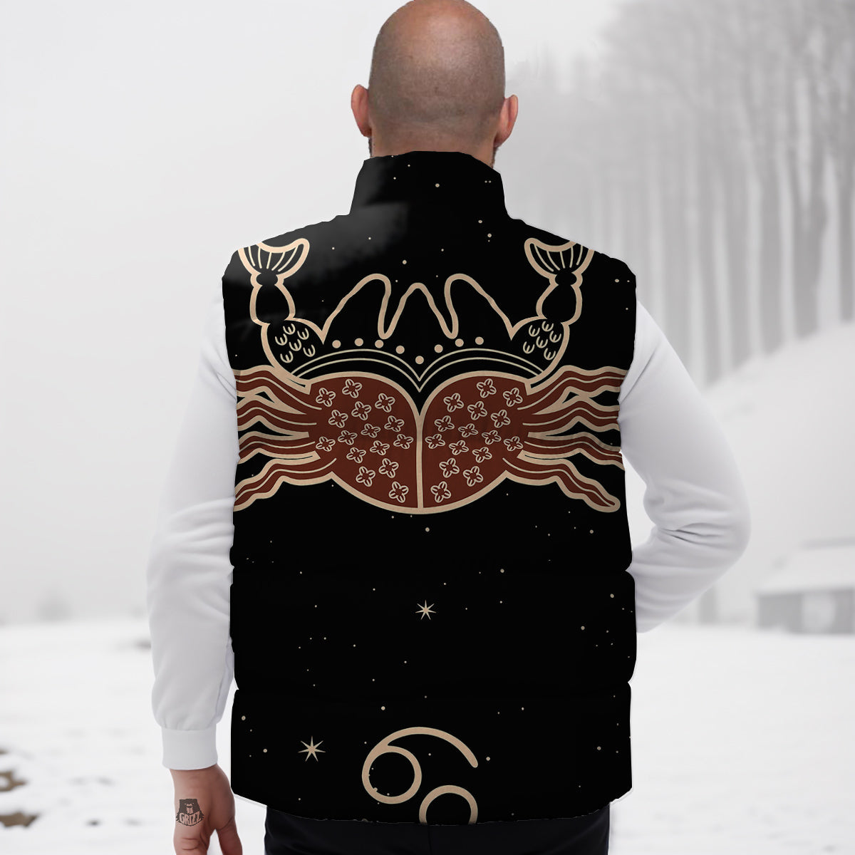 Cancer Constellation Print Down Vest