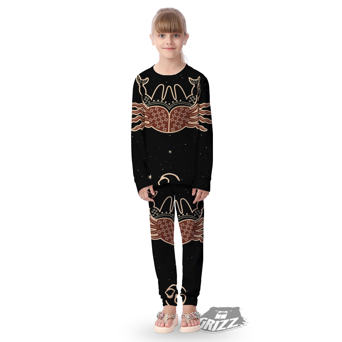 Cancer Constellation Print Kid's Pajamas-grizzshop