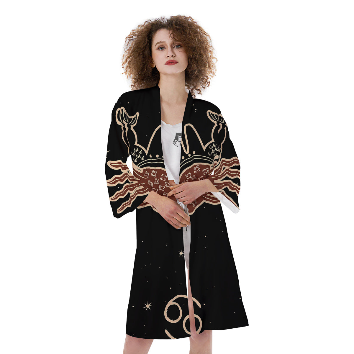 Cancer Constellation Print Kimono-grizzshop
