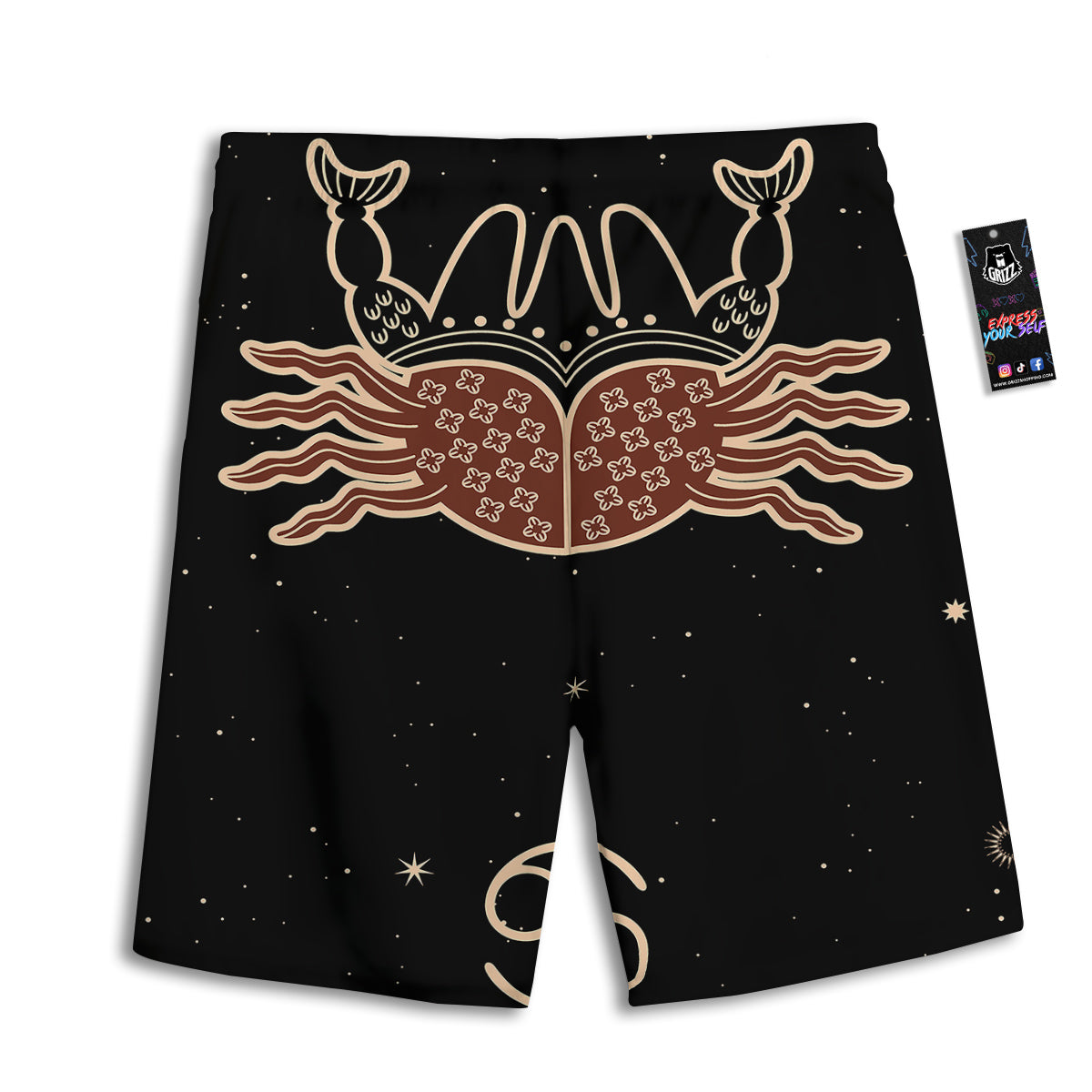 Cancer Constellation Print Men's Athletic Shorts