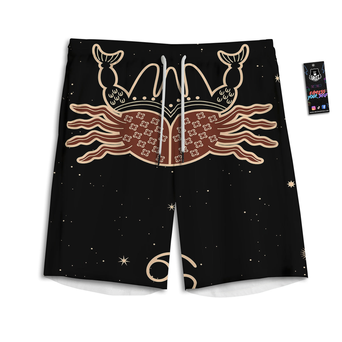 Cancer Constellation Print Men's Athletic Shorts
