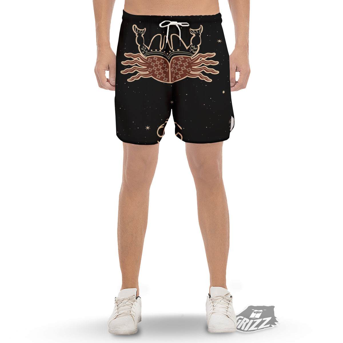 Cancer Constellation Print Men's Gym Shorts-grizzshop