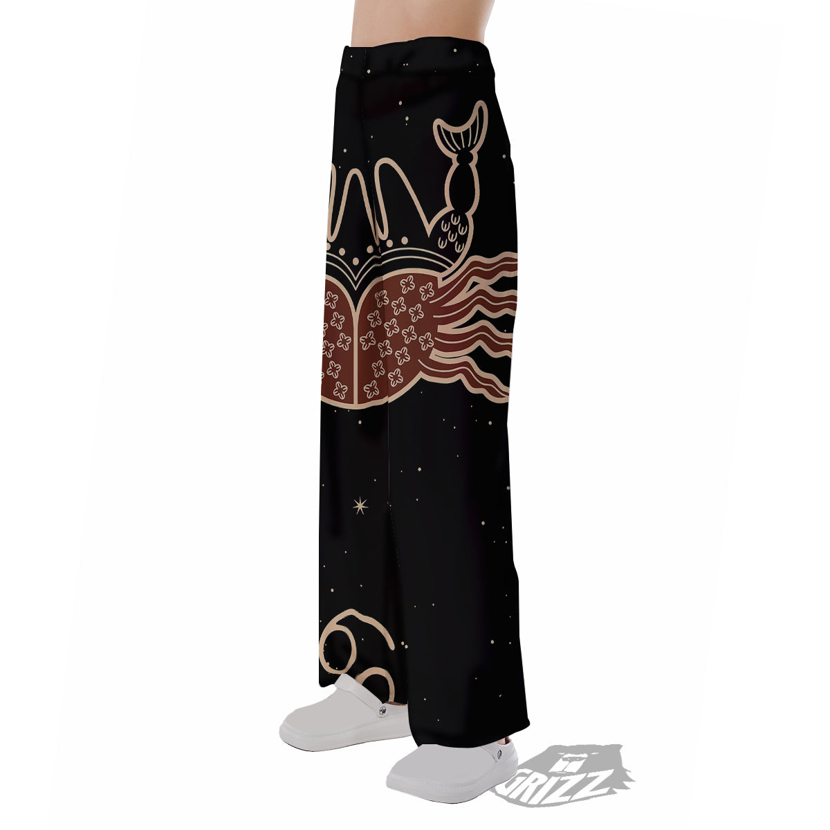 Cancer Constellation Print Pajama Pants-grizzshop