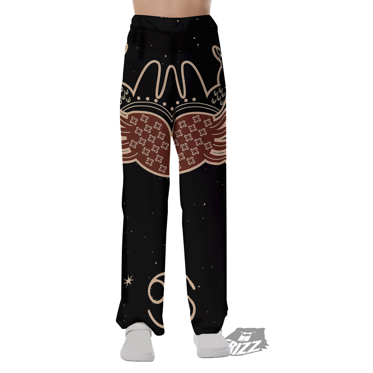Cancer Constellation Print Pajama Pants-grizzshop