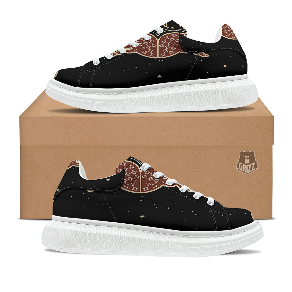 Cancer Constellation Print Platform Shoes-grizzshop