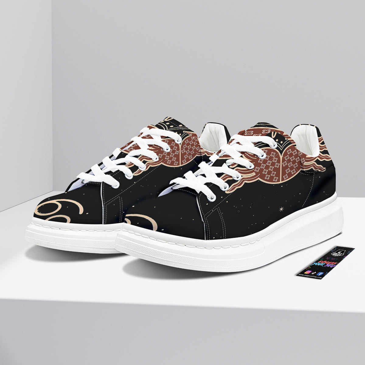 Cancer Constellation Print Platform Shoes-grizzshop