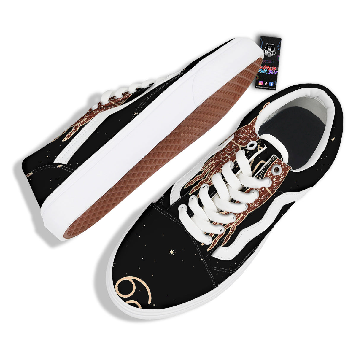 Cancer Constellation Print Skate Shoes-grizzshop