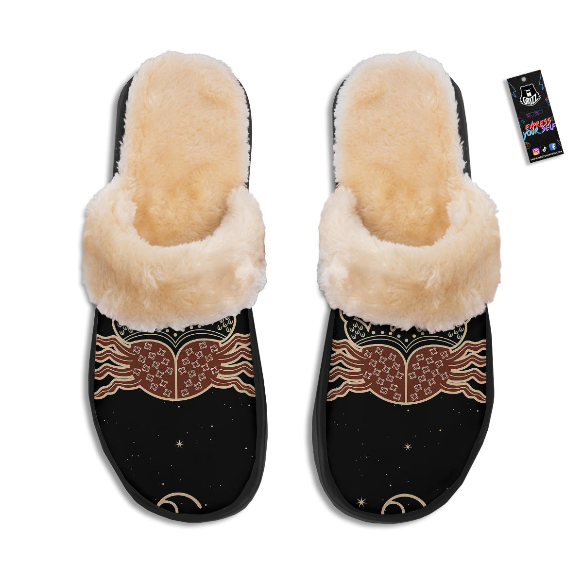Cancer Constellation Print Slippers-grizzshop