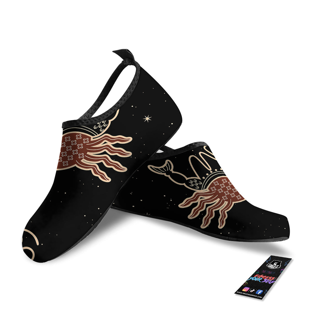 Cancer Constellation Print Water Shoes-grizzshop