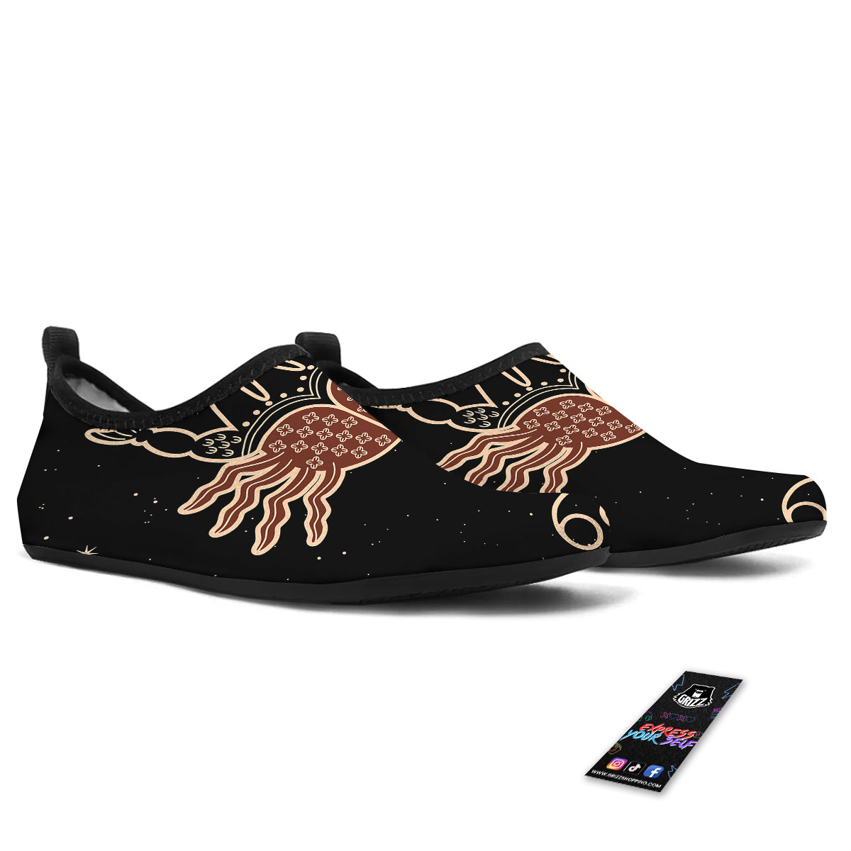 Cancer Constellation Print Water Shoes-grizzshop