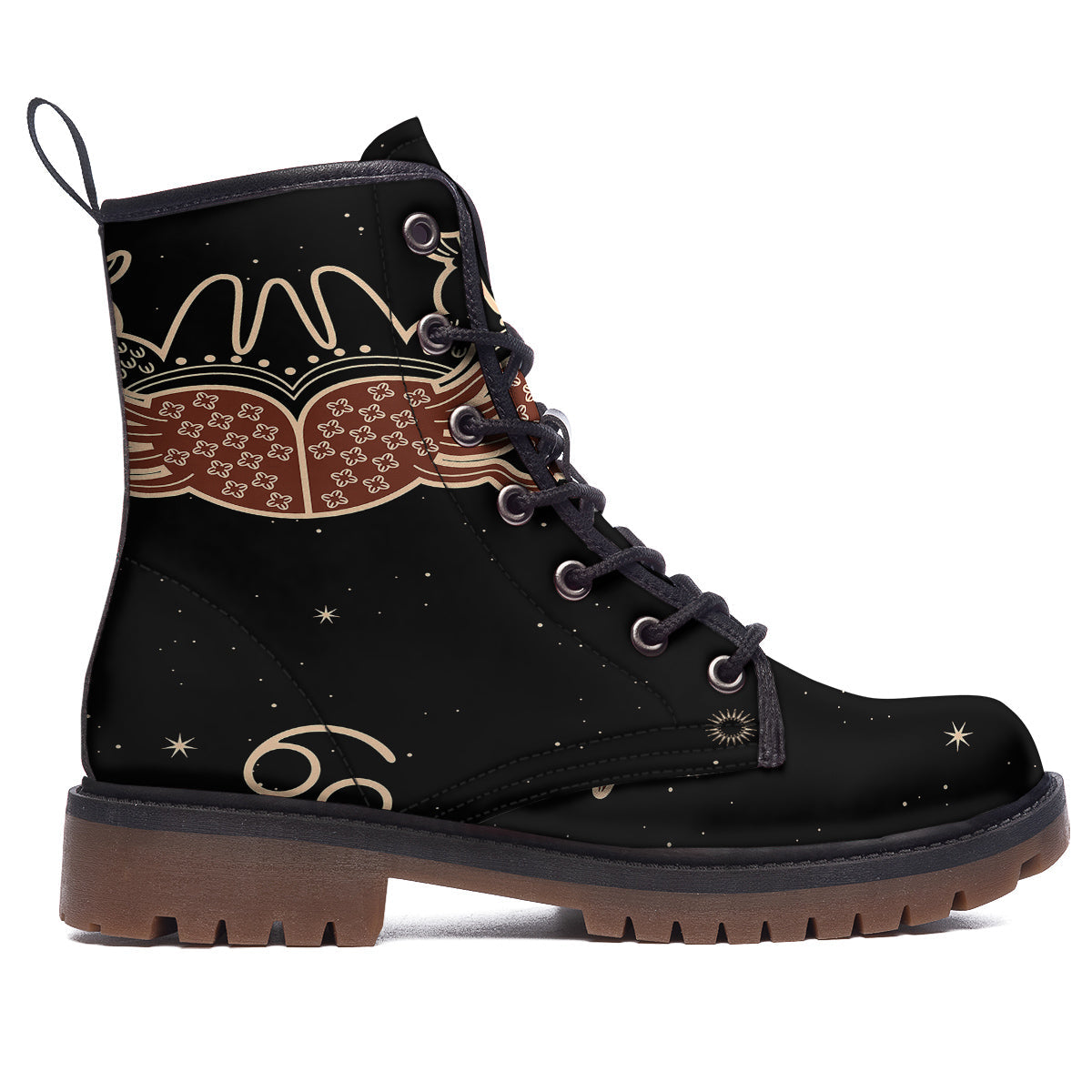 Cancer Constellation Print Work Boots-grizzshop
