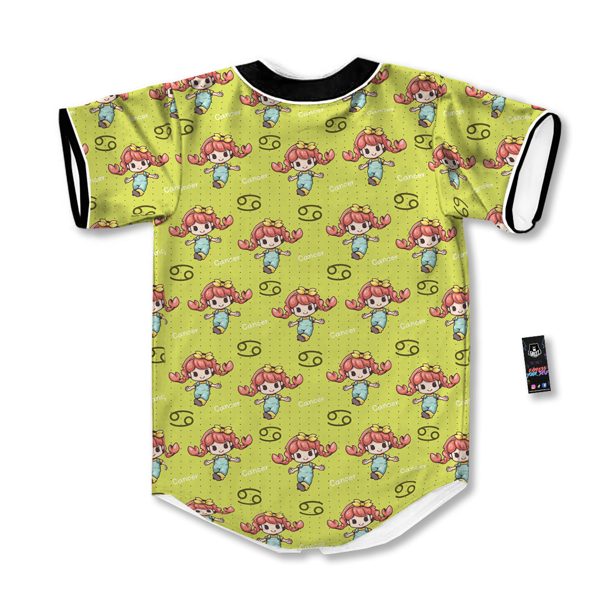 Cancer Cute Cartoon Print Pattern Baseball Jersey-grizzshop