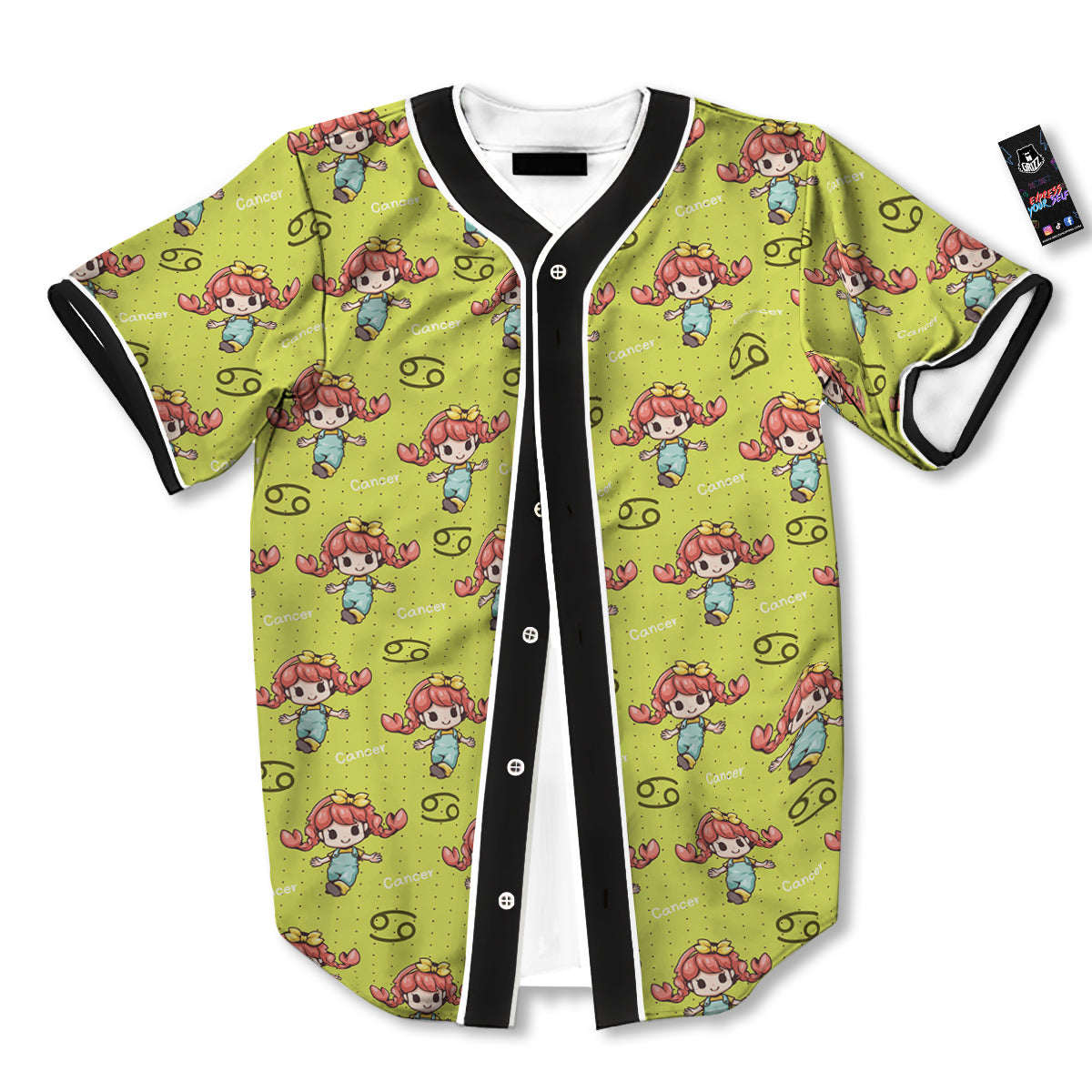 Cancer Cute Cartoon Print Pattern Baseball Jersey-grizzshop