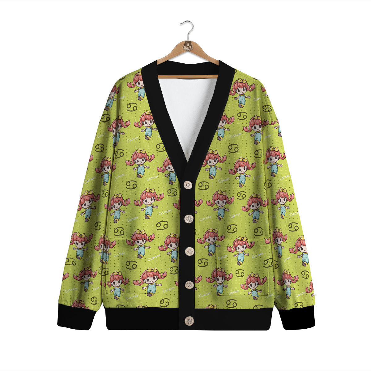Cancer Cute Cartoon Print Pattern Cardigan-grizzshop