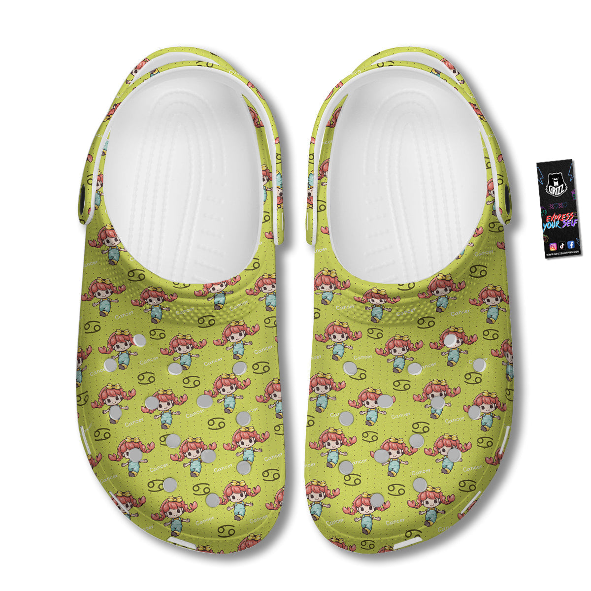 Cancer Cute Cartoon Print Pattern Clog-grizzshop