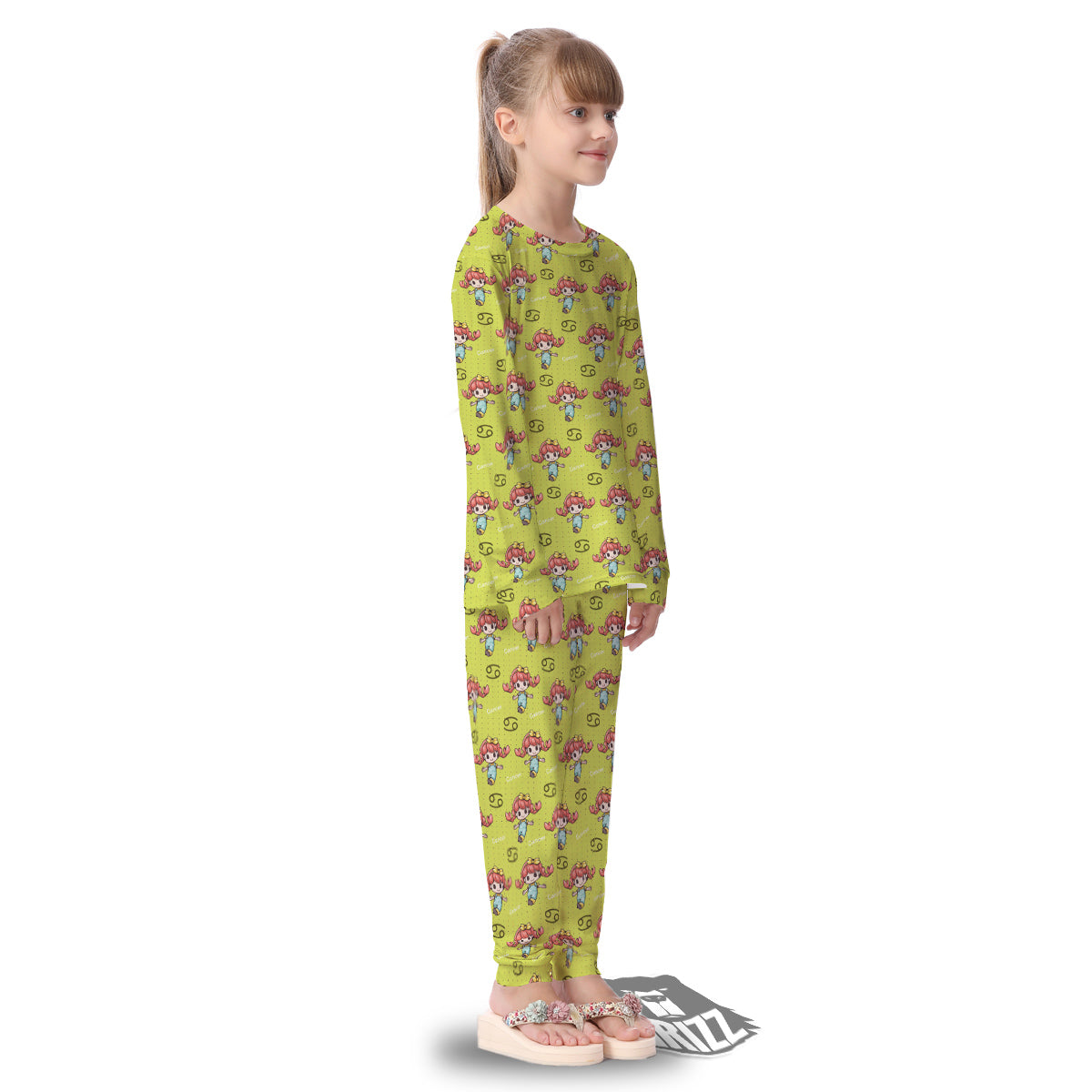 Cancer Cute Cartoon Print Pattern Kid's Pajamas-grizzshop