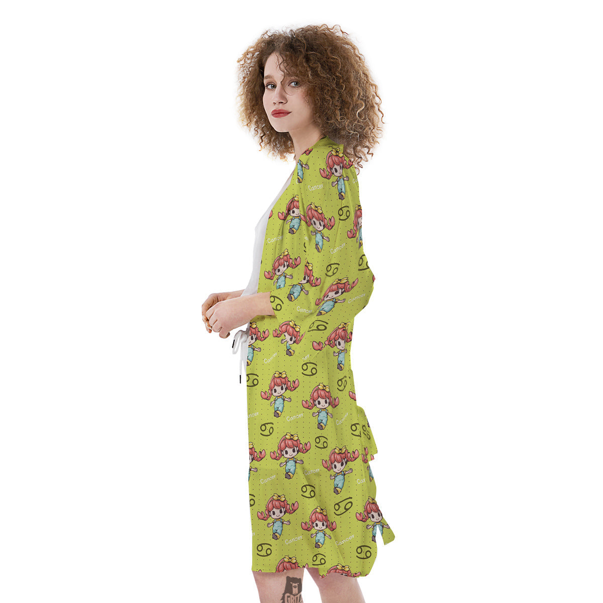Cancer Cute Cartoon Print Pattern Kimono-grizzshop