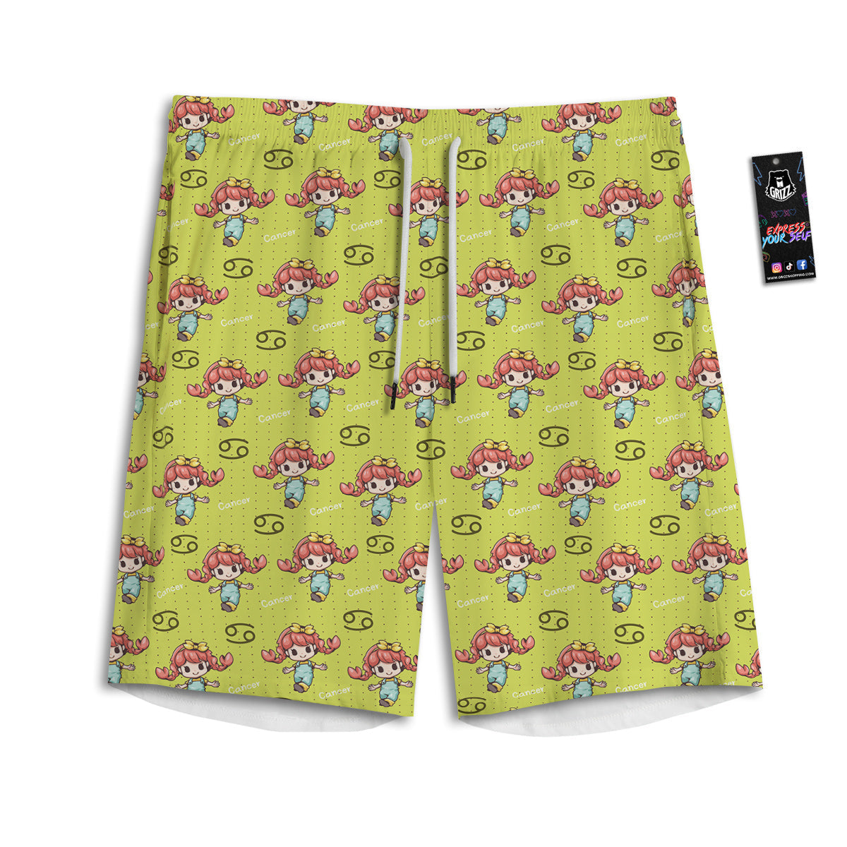 Burning Lava Print Men's Athletic Shorts