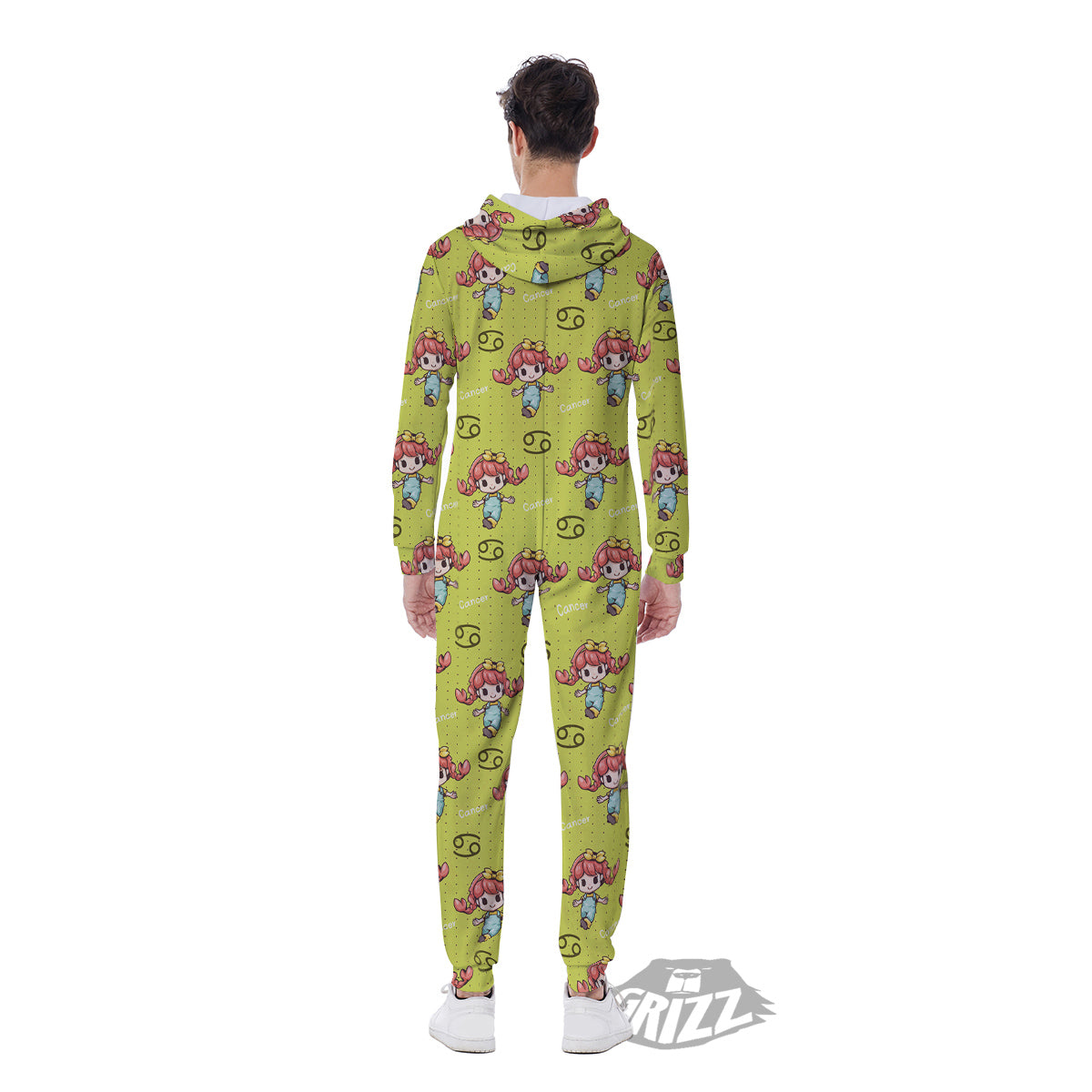 Cancer Cute Cartoon Print Pattern Men's Jumpsuit-grizzshop