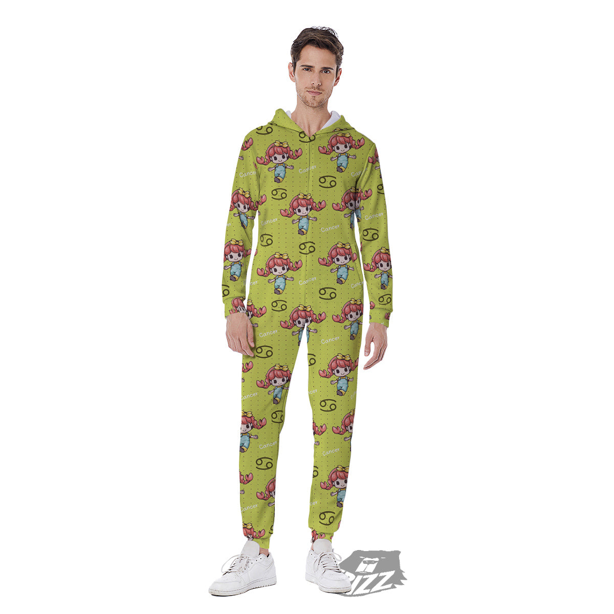 Cancer Cute Cartoon Print Pattern Men's Jumpsuit-grizzshop