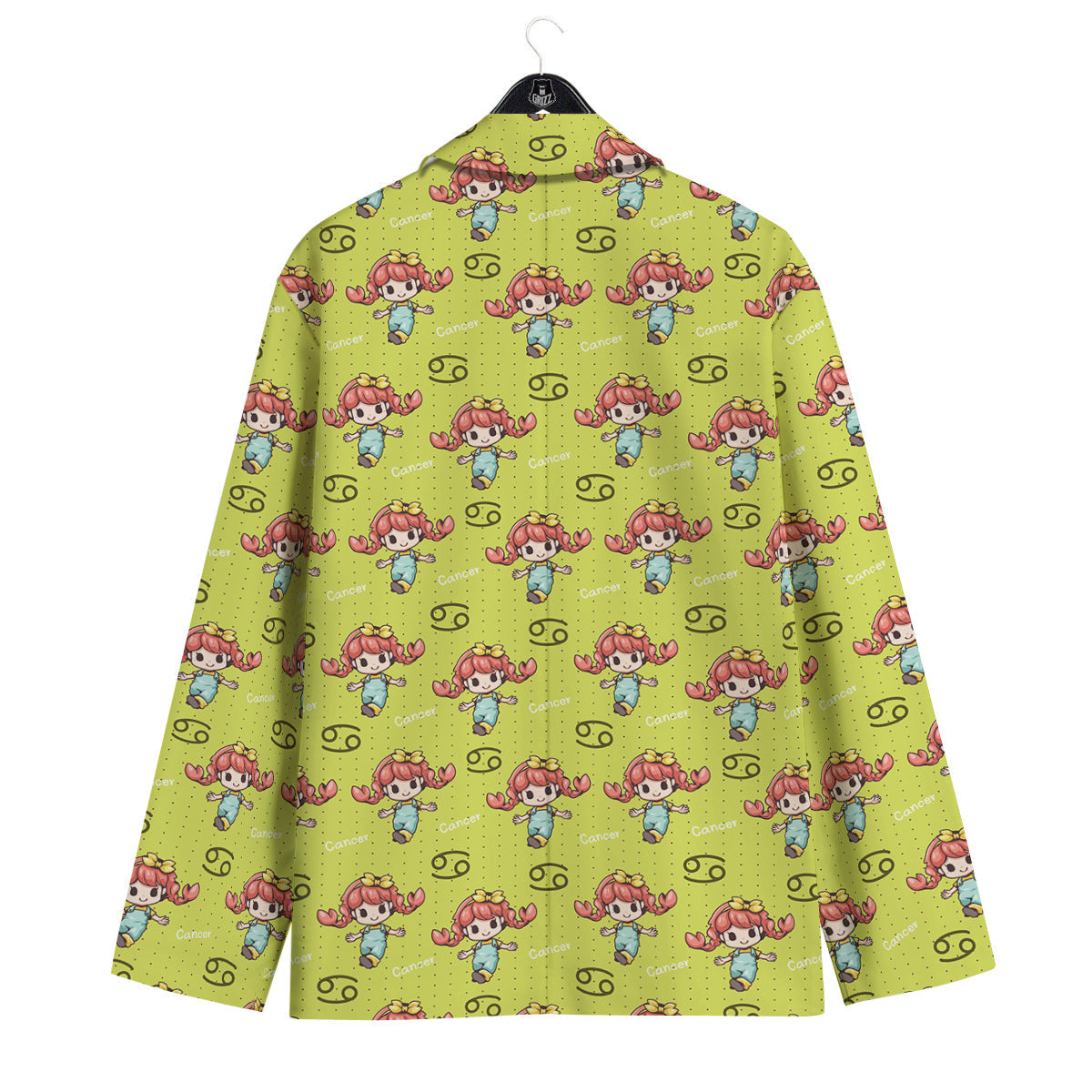 Cancer Cute Cartoon Print Pattern Men's Sport Coat-grizzshop