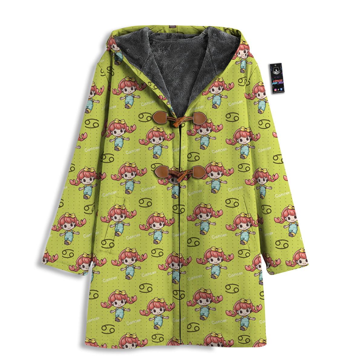 Cancer Cute Cartoon Print Pattern Men's Windbreaker Jacket-grizzshop