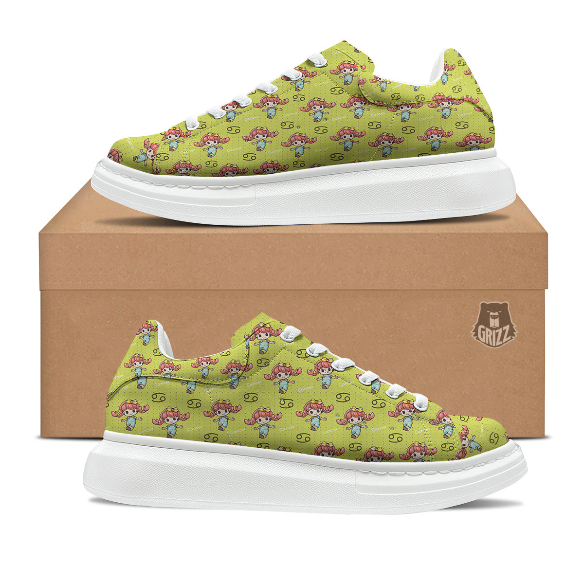 Cancer Cute Cartoon Print Pattern Platform Shoes-grizzshop