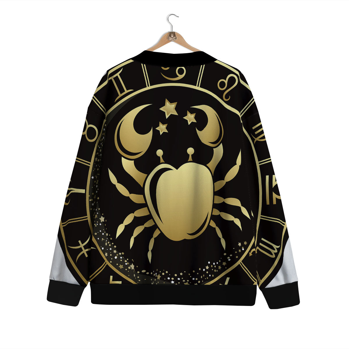 Cancer Sign Black And Gold Print Cardigan-grizzshop