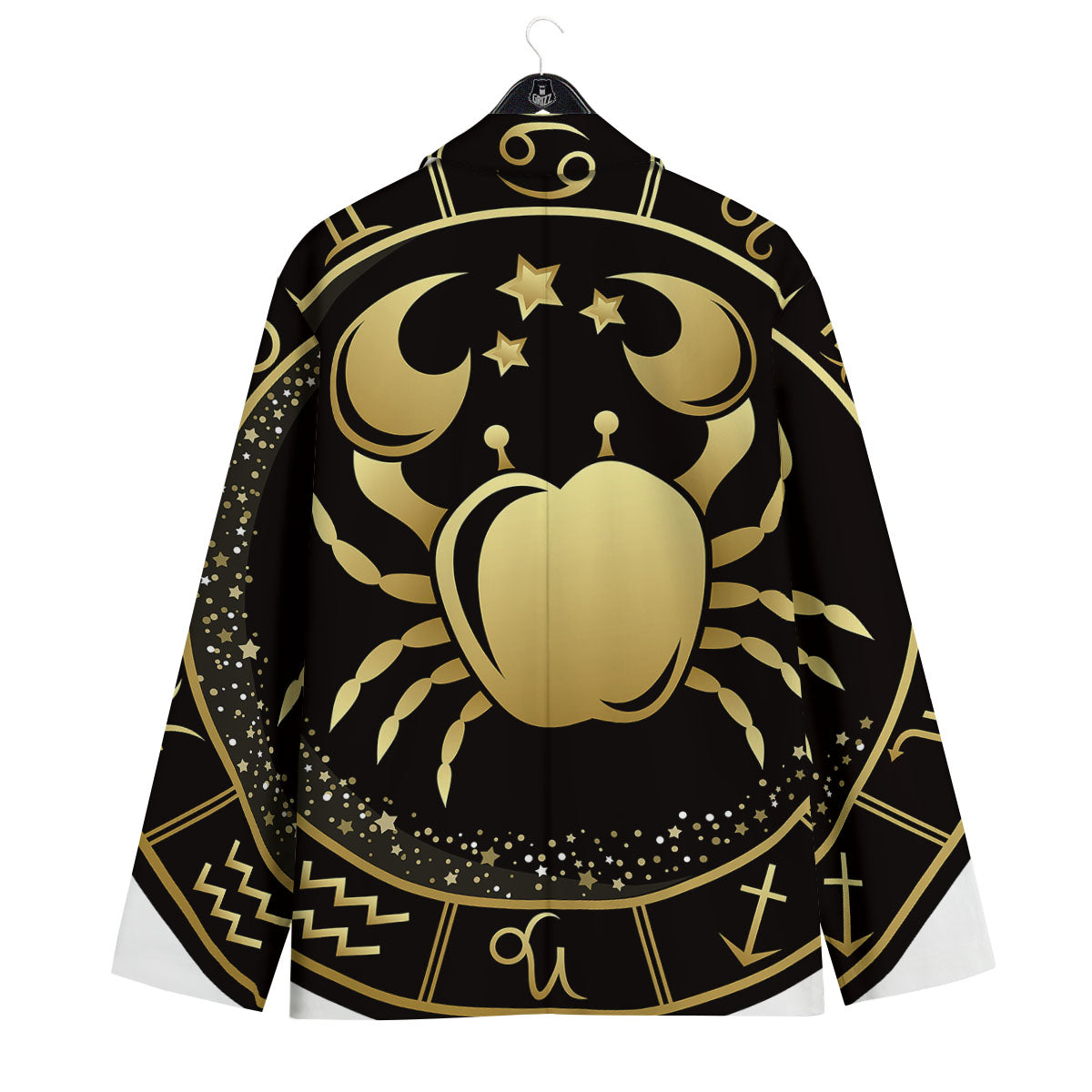 Cancer Sign Black And Gold Print Men's Sport Coat-grizzshop