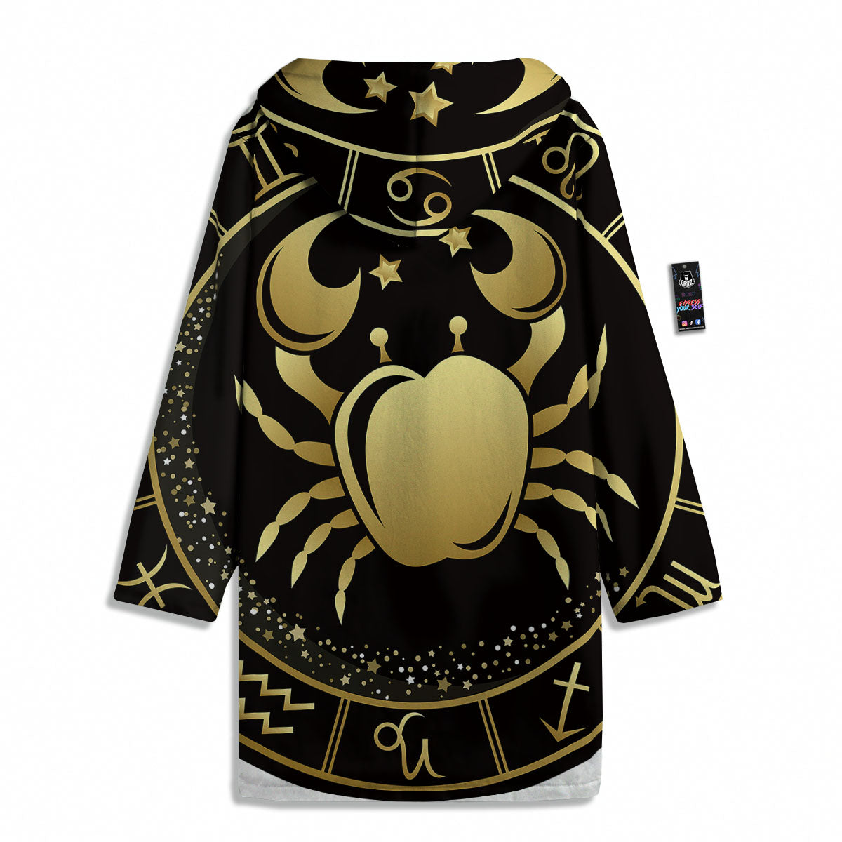 Cancer Sign Black And Gold Print Men's Windbreaker Jacket-grizzshop