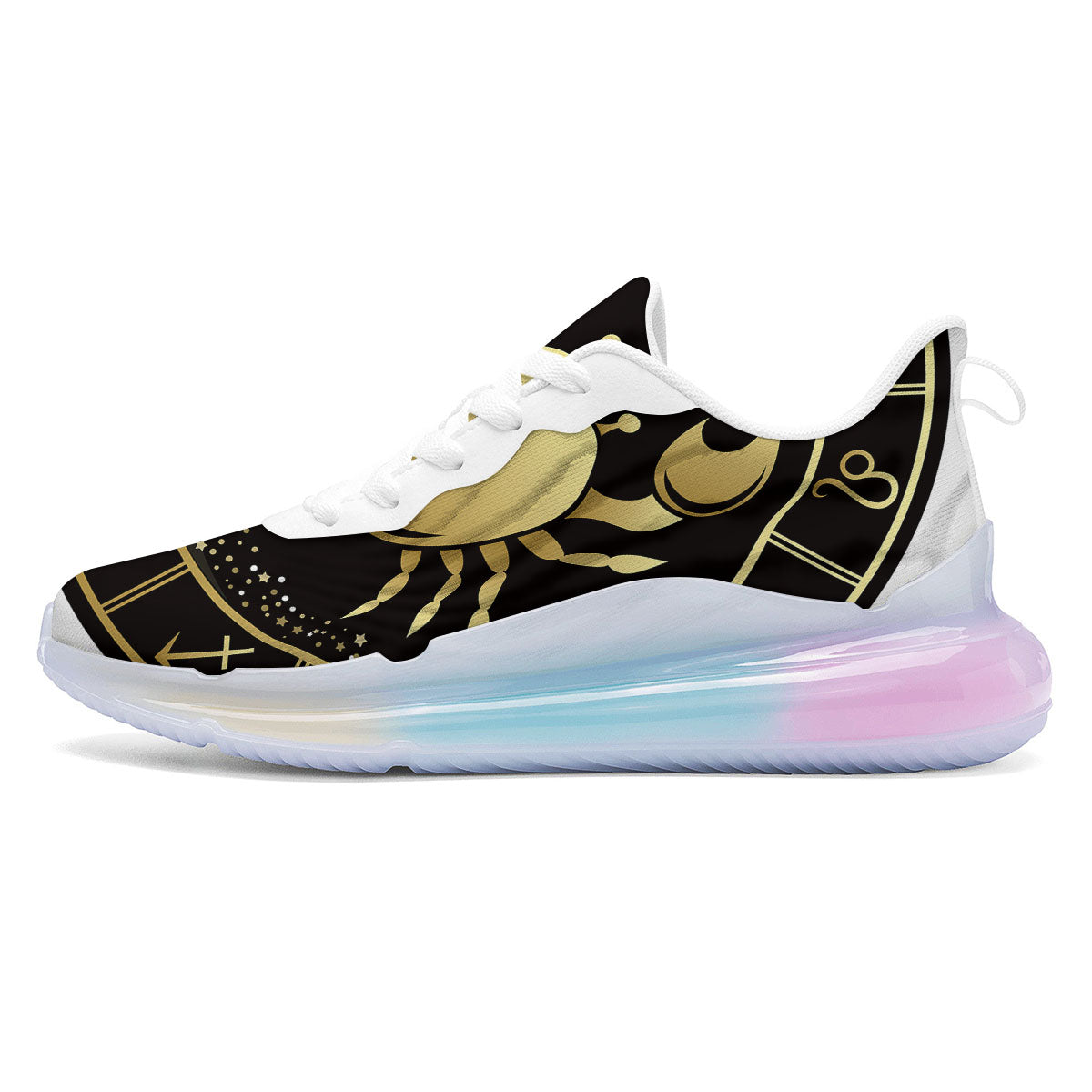 Cancer Sign Black And Gold Print Running Sneakers-grizzshop
