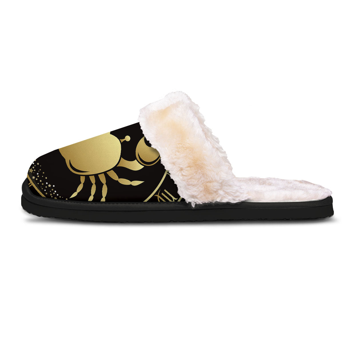 Cancer Sign Black And Gold Print Slippers-grizzshop