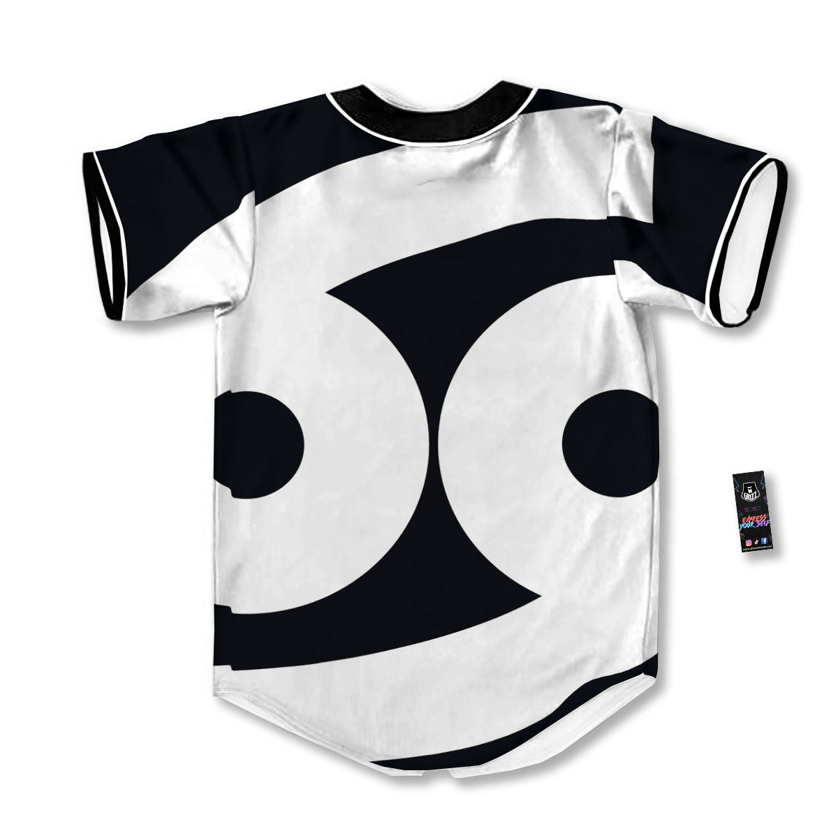 Cancer Sign White And Black Print Baseball Jersey-grizzshop