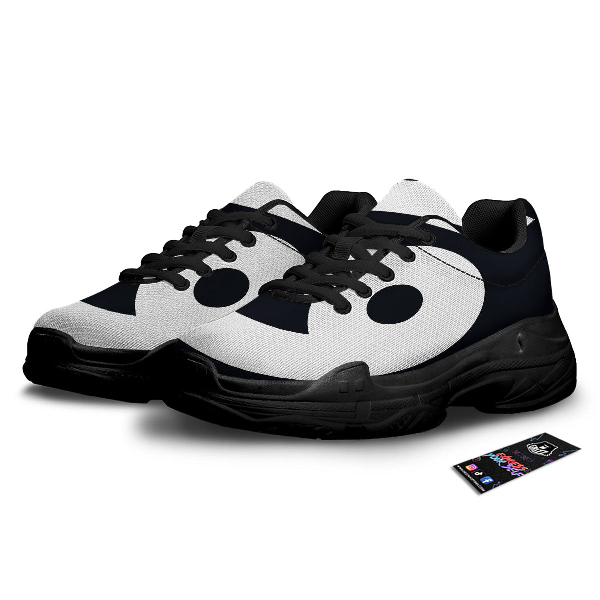 Cancer Sign White And Black Print Black Chunky Shoes-grizzshop