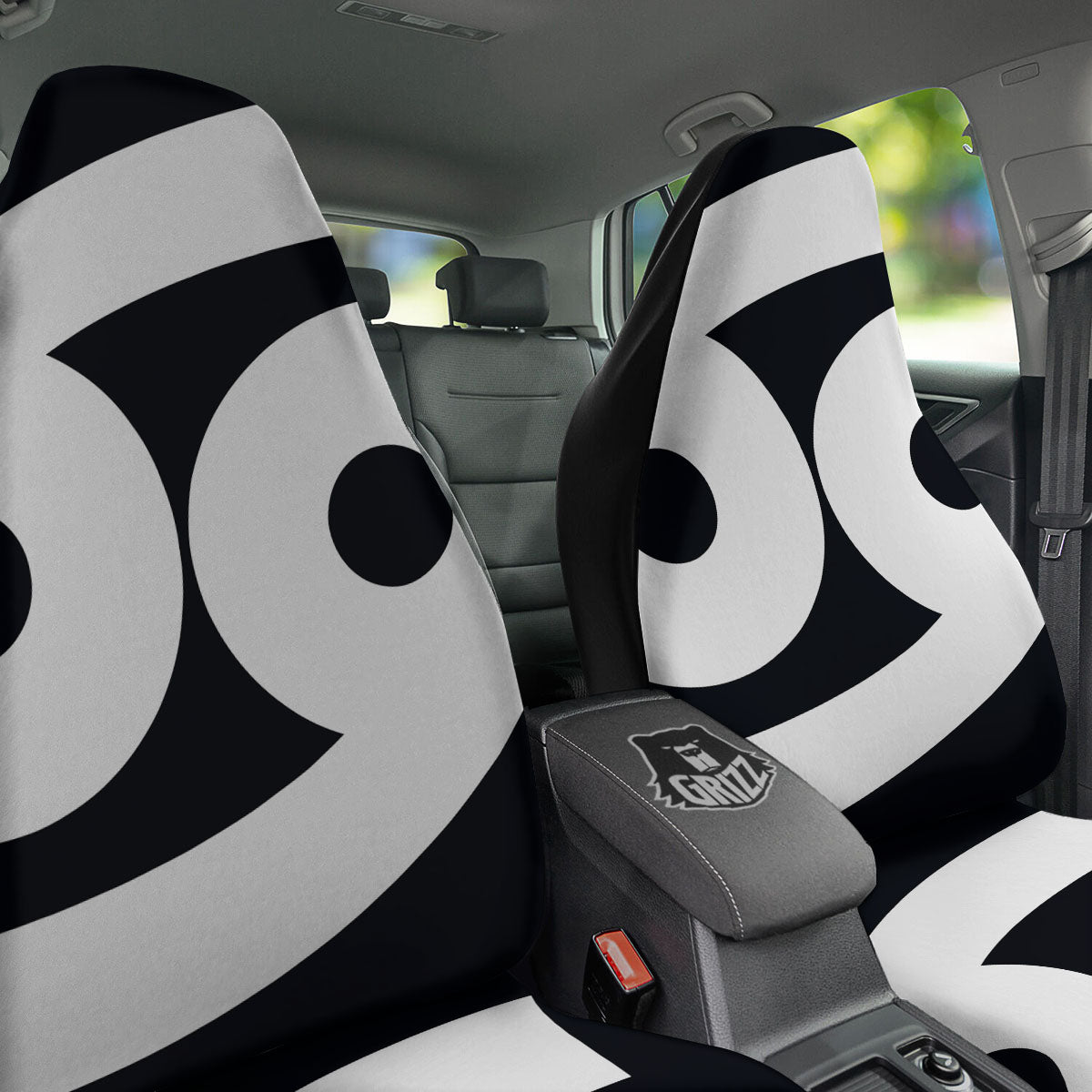 Cancer Sign White And Black Print Car Seat Covers-grizzshop