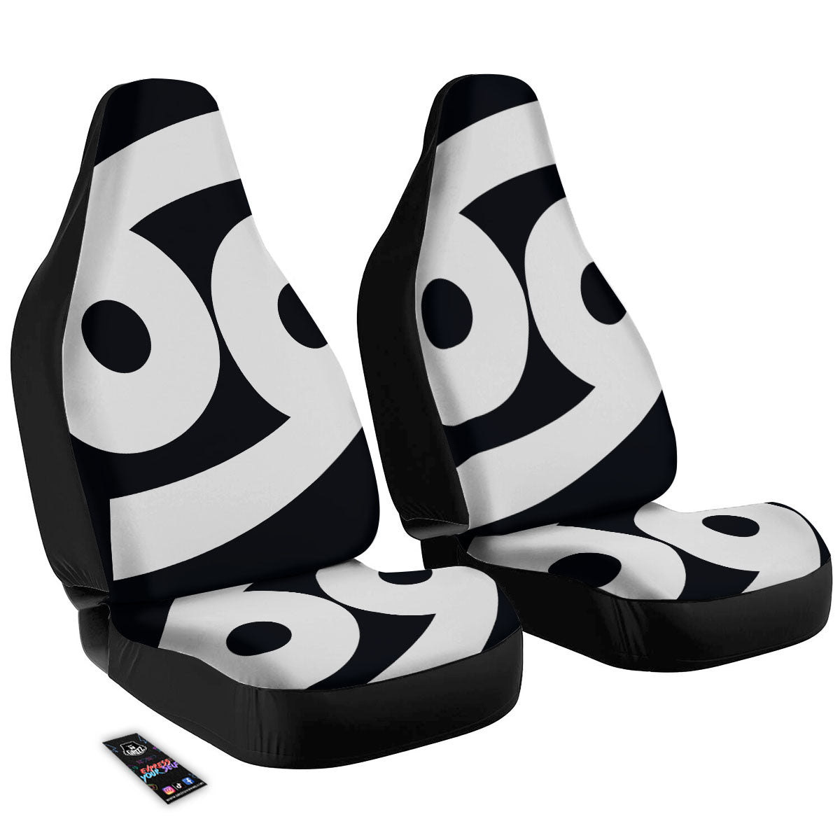 Cancer Sign White And Black Print Car Seat Covers-grizzshop